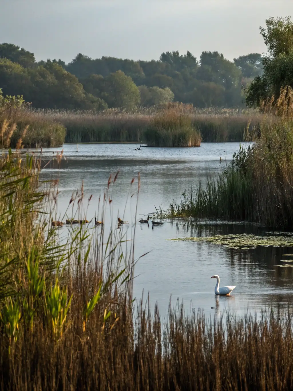 A photograph of various animal species inhabiting the Vigueirat marshes, including birds, mammals, and insects.
